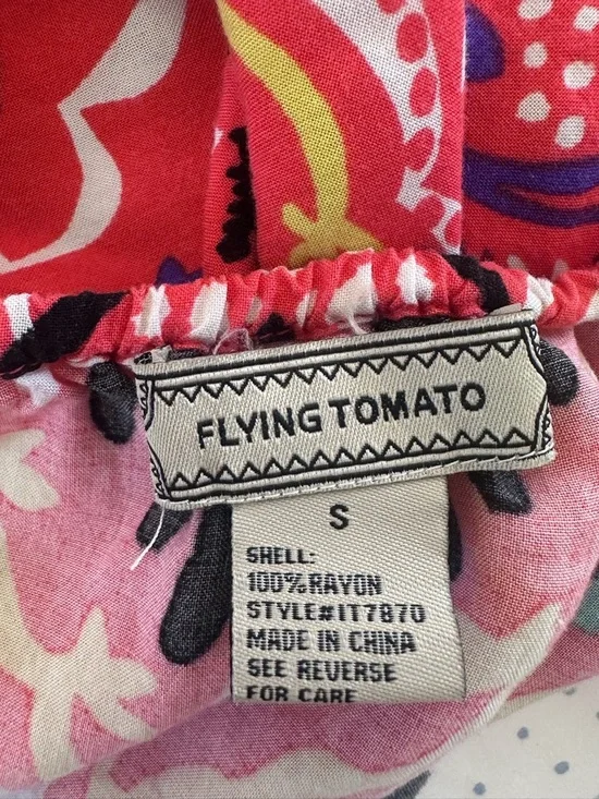 Flying Tomato Boho Halter Top Paisley Print Open Back Tie - Picture 6 of 7